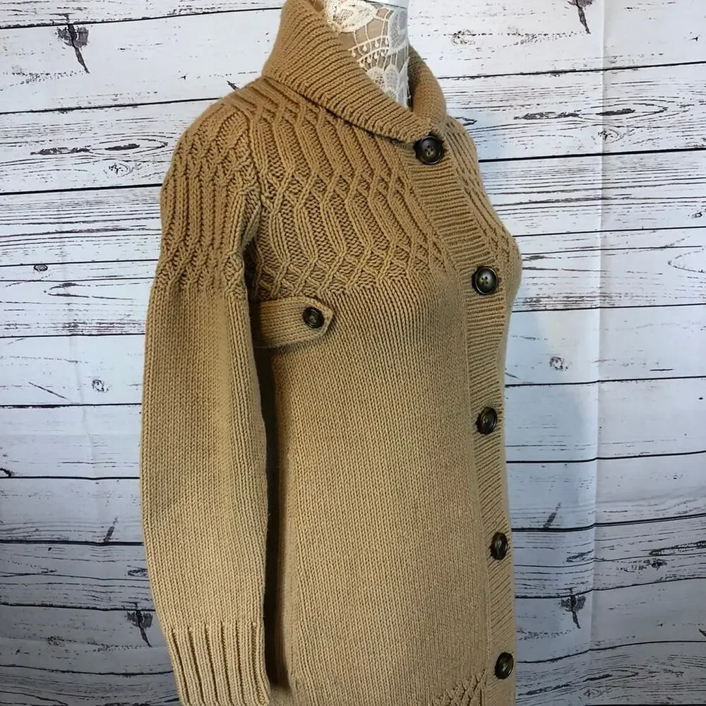 Gap kids cable knit long sweater Cardigan shawl collar size XL